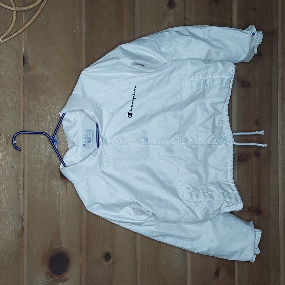 Champion cropped windbreaker white
